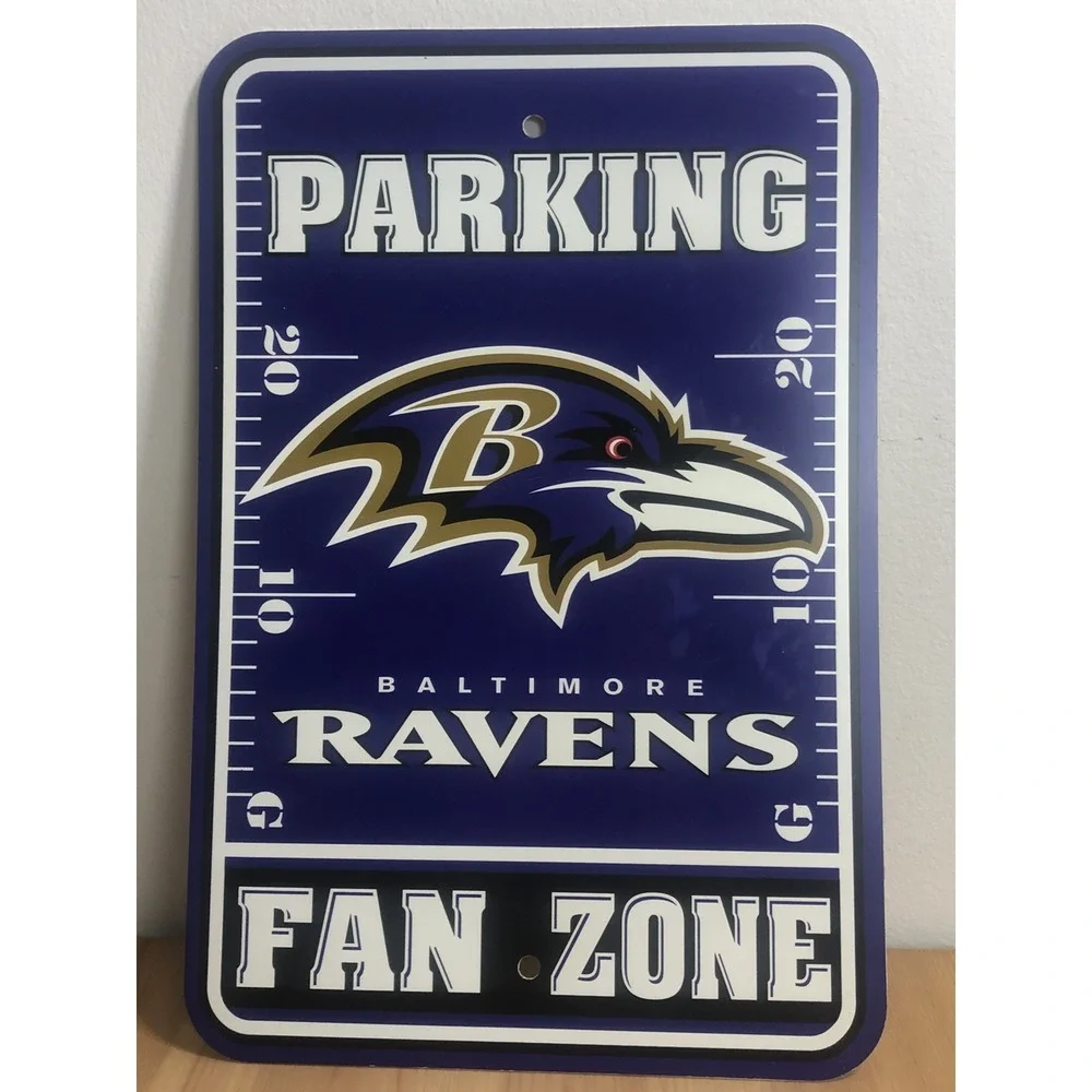NFL Baltimore Ravens Home Office Bar Decor Parking Sign FAN ZONE 12